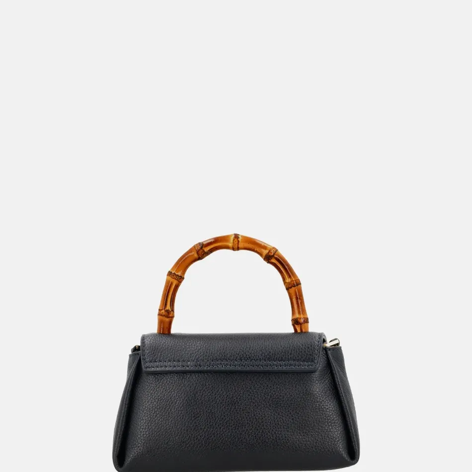Handtassen^Loulou Essentiels Mae Bamboo handtas dark blue