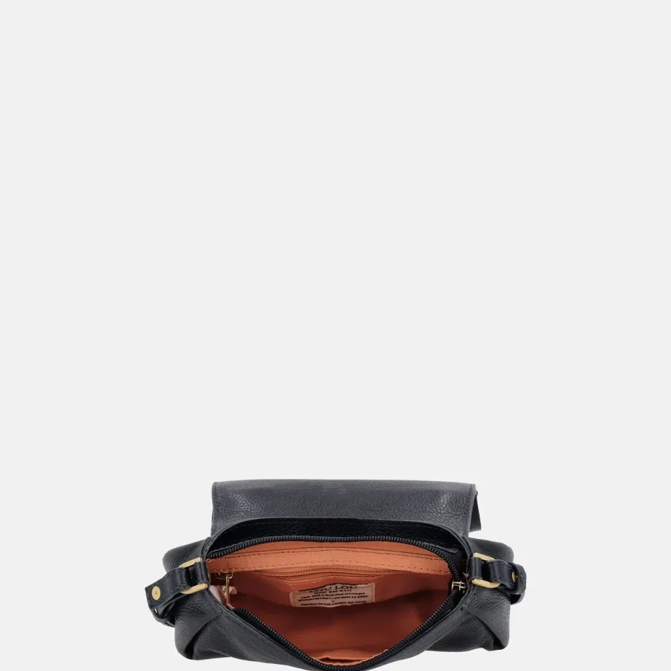 Handtassen^Loulou Essentiels Mae Bamboo handtas dark blue