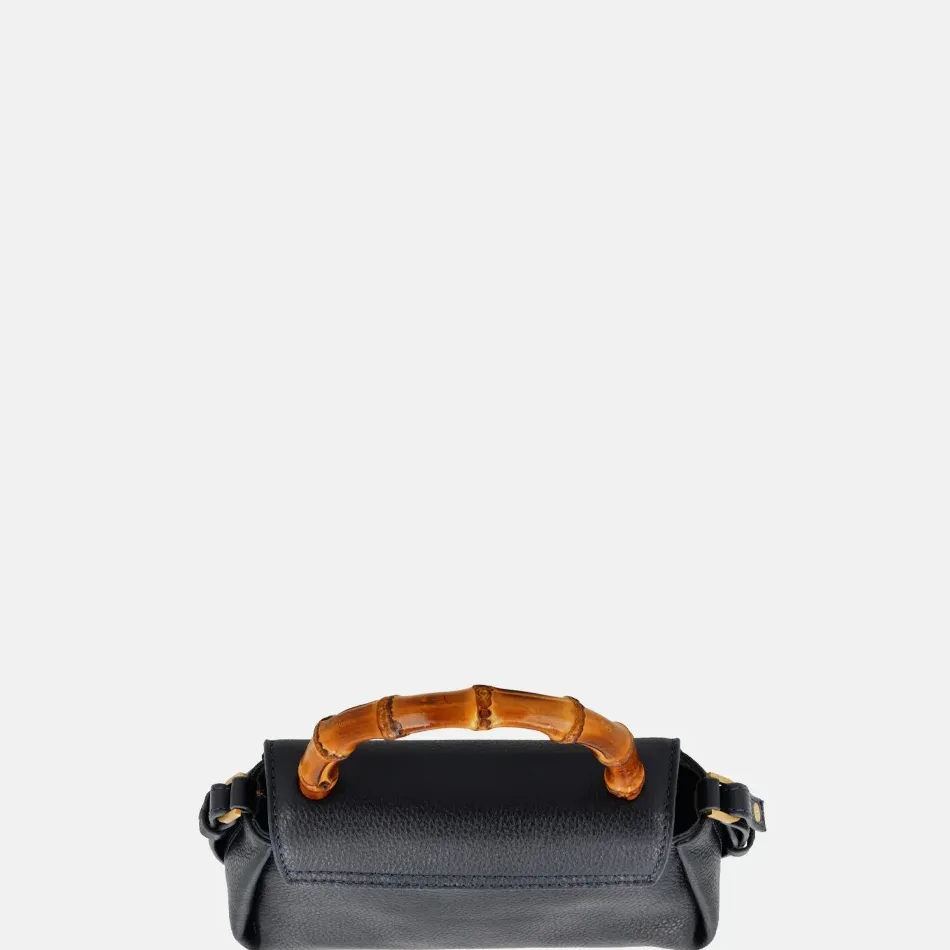 Handtassen^Loulou Essentiels Mae Bamboo handtas dark blue