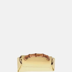 Handtassen^Loulou Essentiels Mae Bamboo handtas sorbet yellow