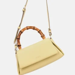 Handtassen^Loulou Essentiels Mae Bamboo handtas sorbet yellow