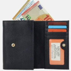 Dames Portemonnees^Loulou Essentiels Petite Fleur portemonnee S dark blue