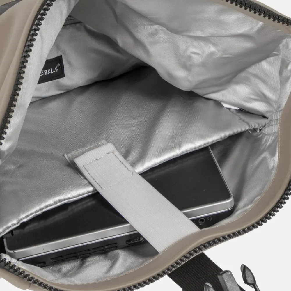 School Rugzakken | School Rugzakken^New Rebels Mart laptoprugzak 15 inch taupe