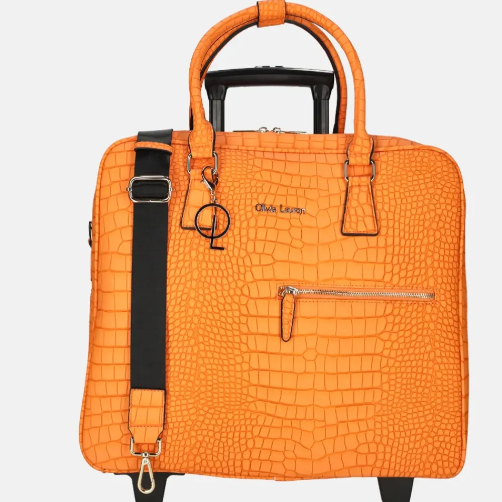 Business Trolleys | Business Trolleys^Olivia Lauren Phoebe business trolley croco orange