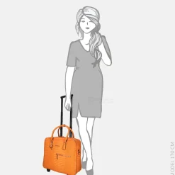 Business Trolleys | Business Trolleys^Olivia Lauren Phoebe business trolley croco orange