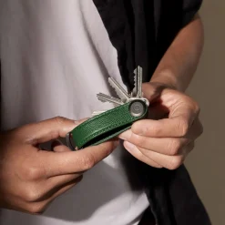 Sleuteletuis^Orbitkey Key Organizer 2.0 pebbled leather emerald