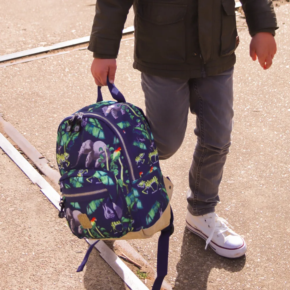 Kinderrugzakken Met Naam | Kinderrugzakken^Pick and Pack Pick & Pack Happy Jungle kinderrugzak S navy