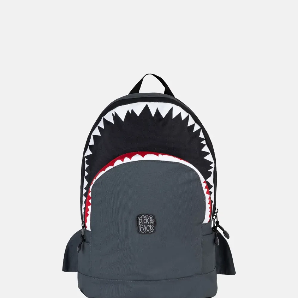 Kinderrugzakken Met Naam | Kinderrugzakken^Pick and Pack Pick & Pack Shark kinderrugzak M anthracite