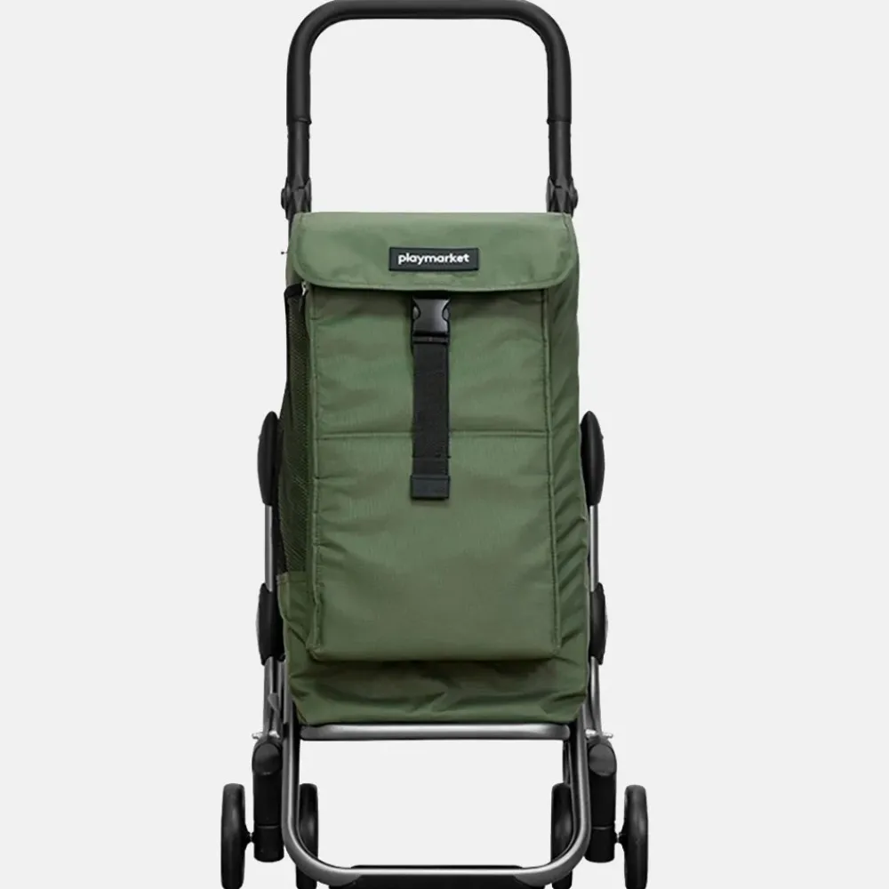 Boodschappentrolleys^Playmarket Go Up Premium boodschappentrolley olive