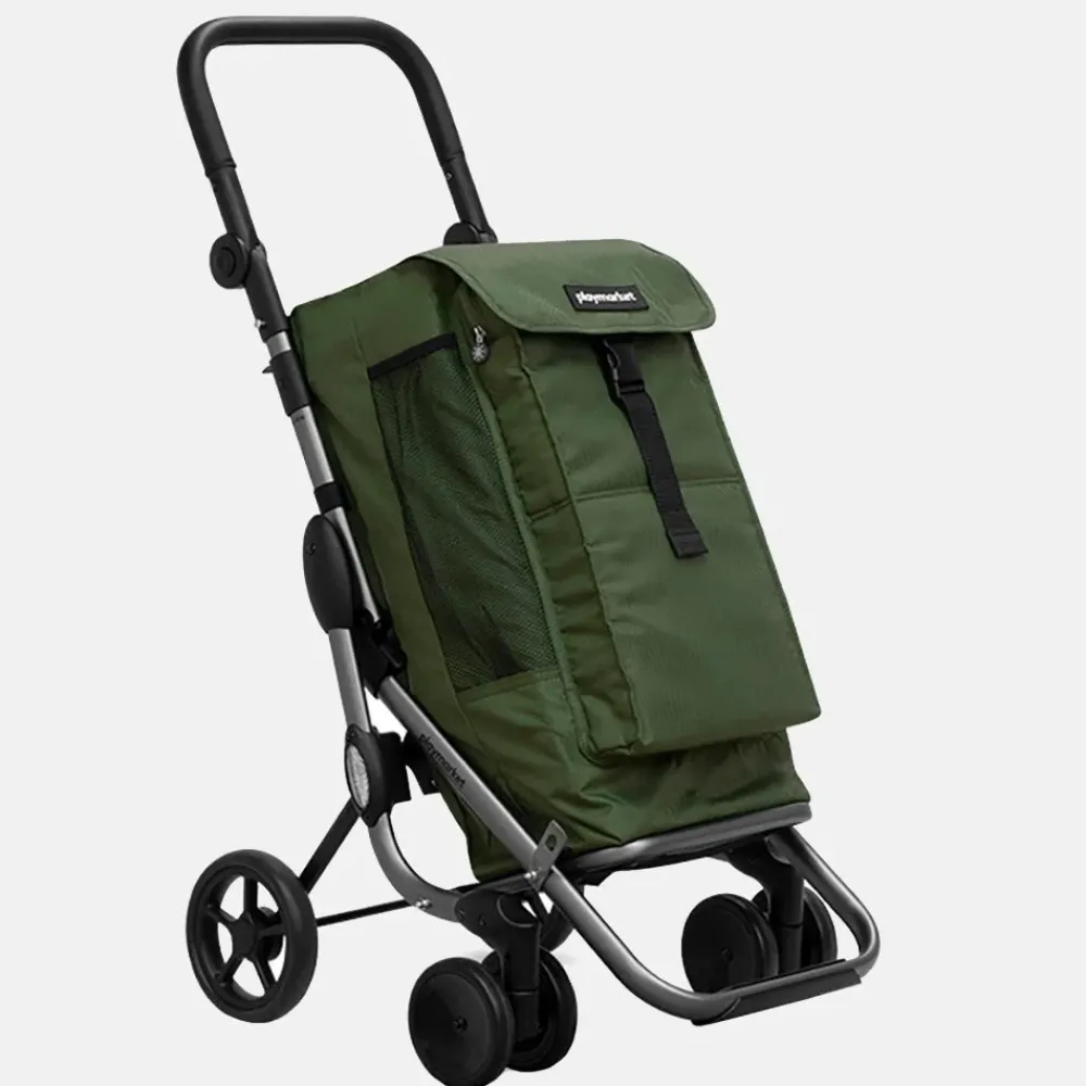 Boodschappentrolleys^Playmarket Go Up Premium boodschappentrolley olive