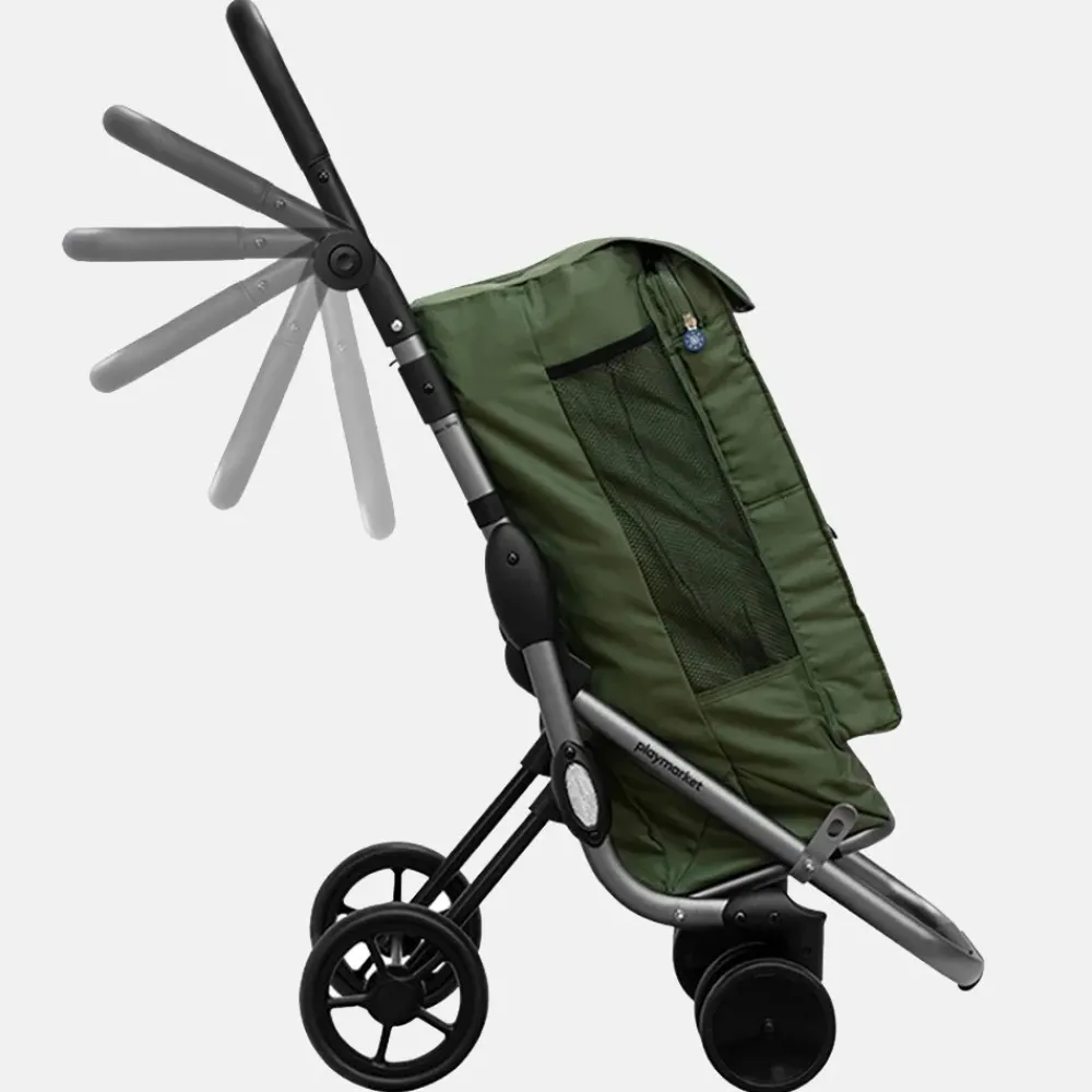 Boodschappentrolleys^Playmarket Go Up Premium boodschappentrolley olive