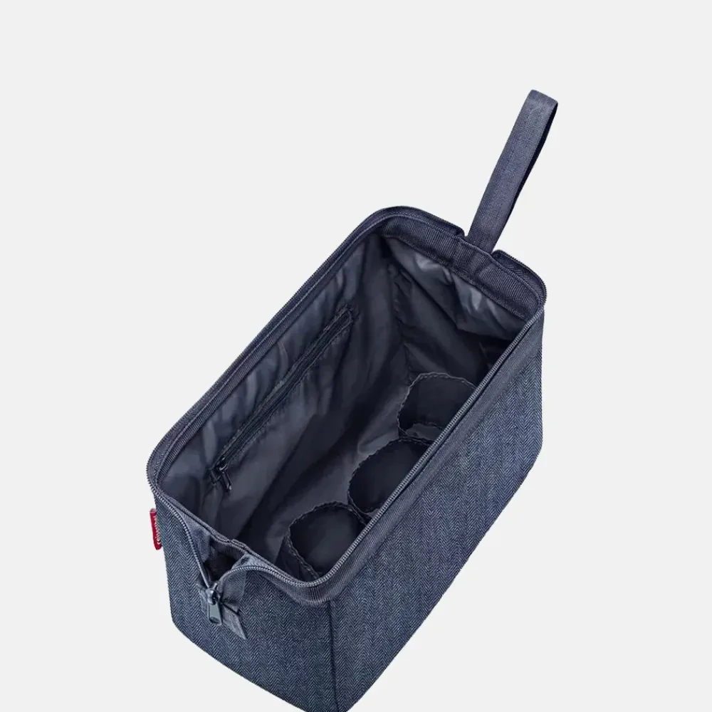 Toilettassen^Reisen thel toilettas herringbone dark blue