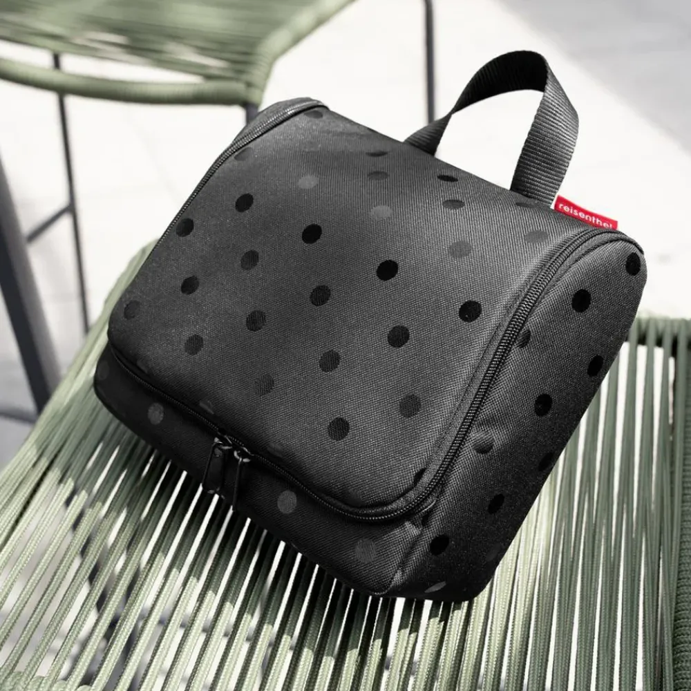 Toilettassen^Reisen thel toilettas XL glossy dots black