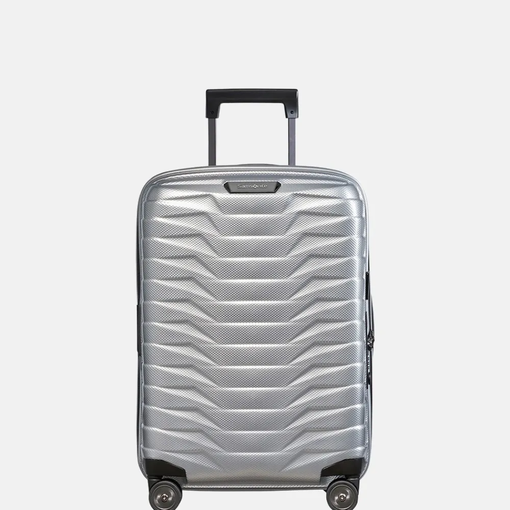 Handbagage Koffers^Samsonite Proxis expandable handbagage spinner 55 cm silver