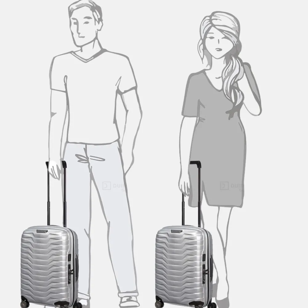Handbagage Koffers^Samsonite Proxis expandable handbagage spinner 55 cm silver