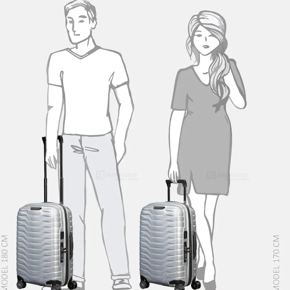 Handbagage Koffers^Samsonite Proxis expandable handbagage koffer 55 cm silver