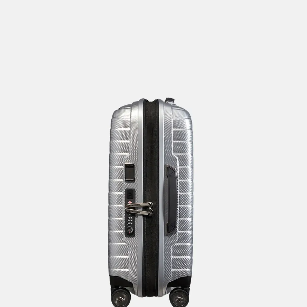 Handbagage Koffers^Samsonite Proxis expandable handbagage spinner 55 cm silver