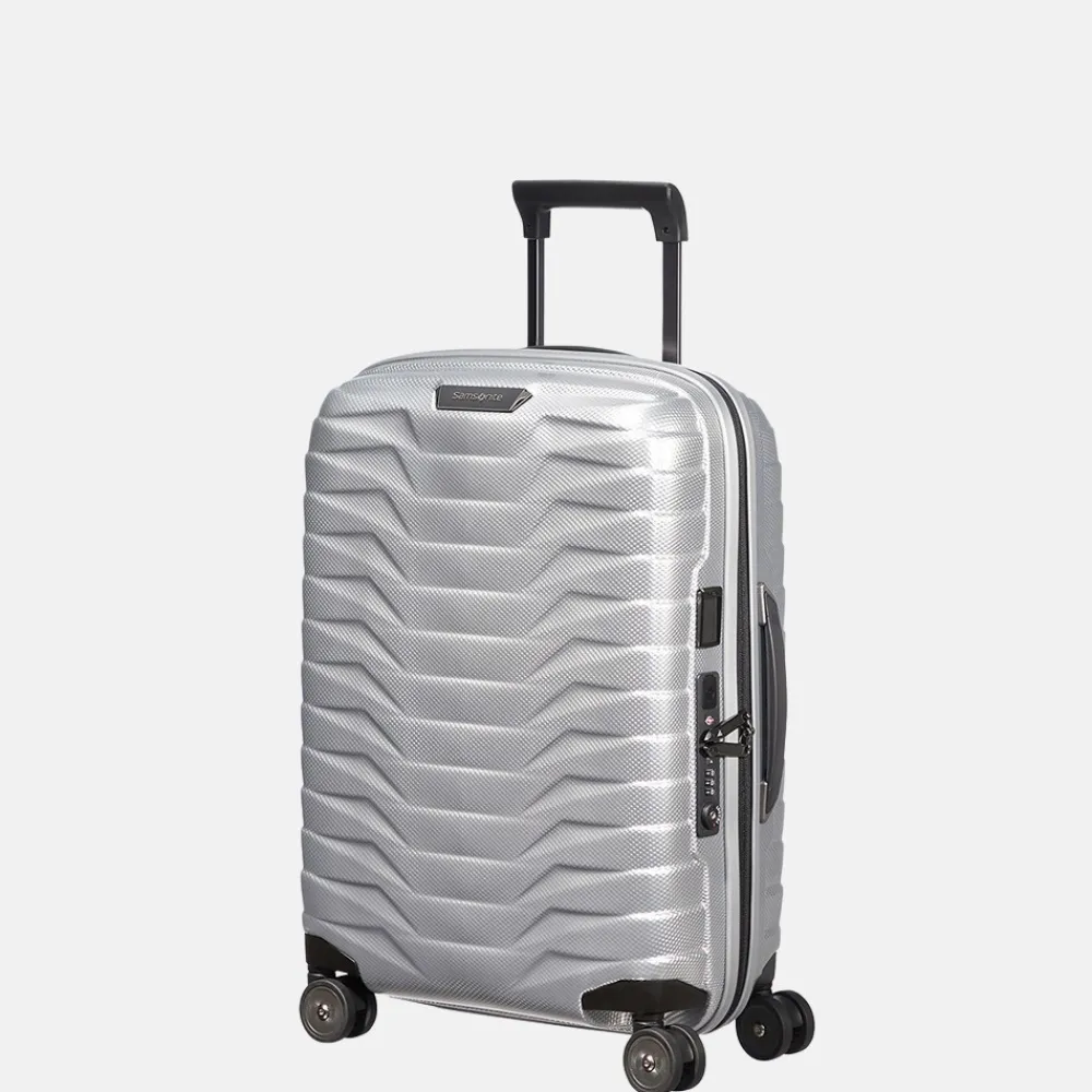 Handbagage Koffers^Samsonite Proxis expandable handbagage spinner 55 cm silver
