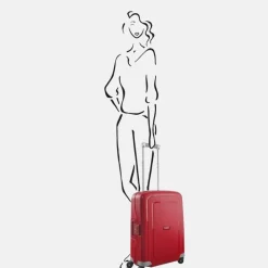 Handbagage Koffers^Samsonite S'Cure spinner 55 cm crimson red