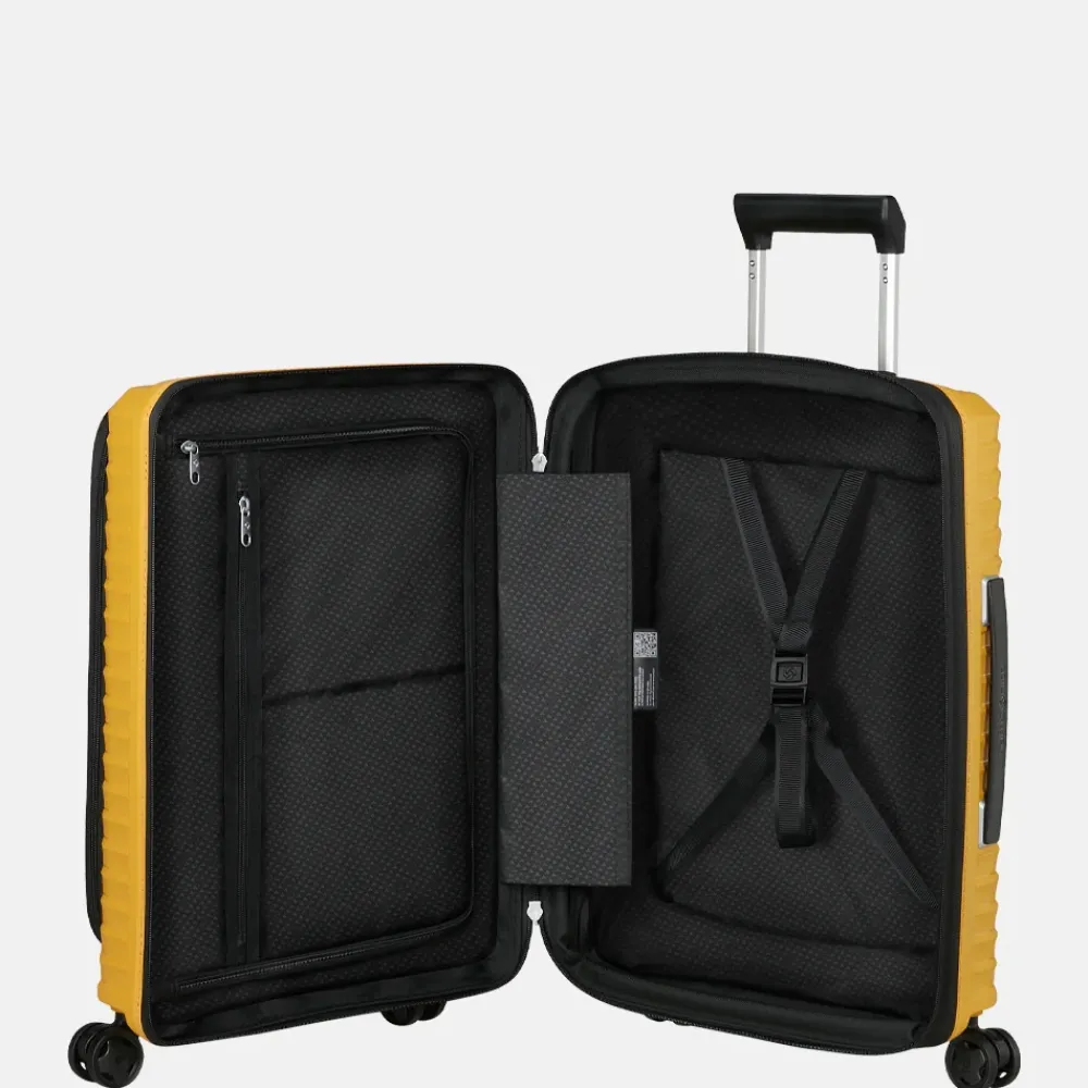 Handbagage Koffers^Samsonite Upscape Frontpocket handbagage koffer 55 cm yellow