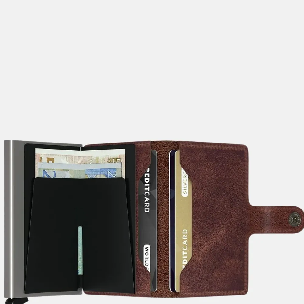 Pasjeshouders | Heren Portemonnees^Secrid Miniwallet pasjeshouder brown vintage