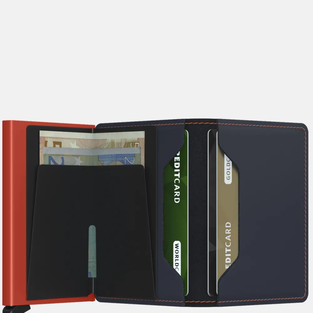 Pasjeshouders | Heren Portemonnees^Secrid Slimwallet pasjeshouder matte night blue orange