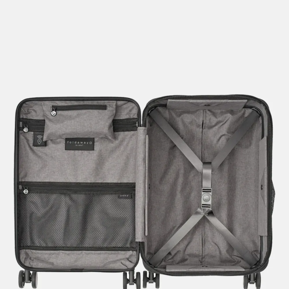 Handbagage Koffers^Senz Foldaway handbagage koffer opvouwbaar 55 cm silk grey