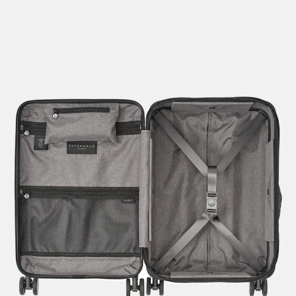 Handbagage Koffers^Senz Foldaway handbagage koffer opvouwbaar 55 cm pure black