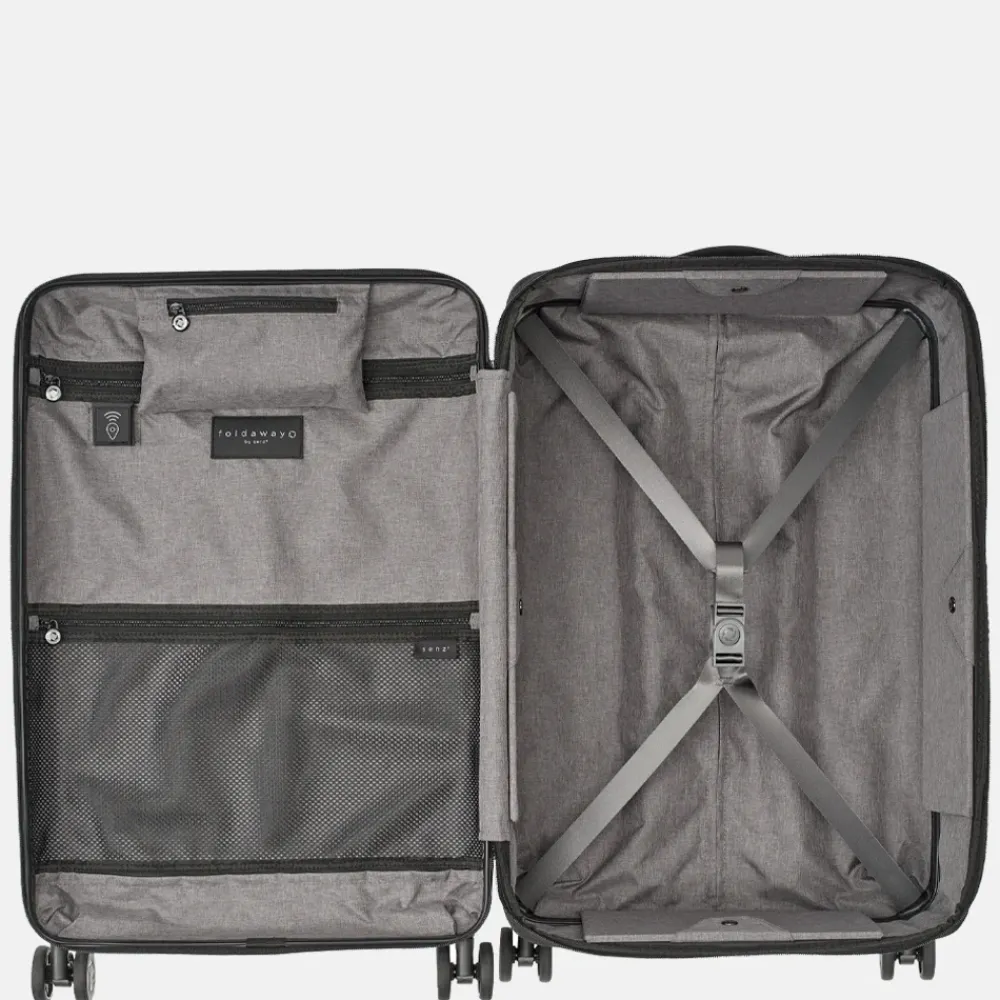 Reiskoffers^Senz Foldaway koffer opvouwbaar 66 cm pure black