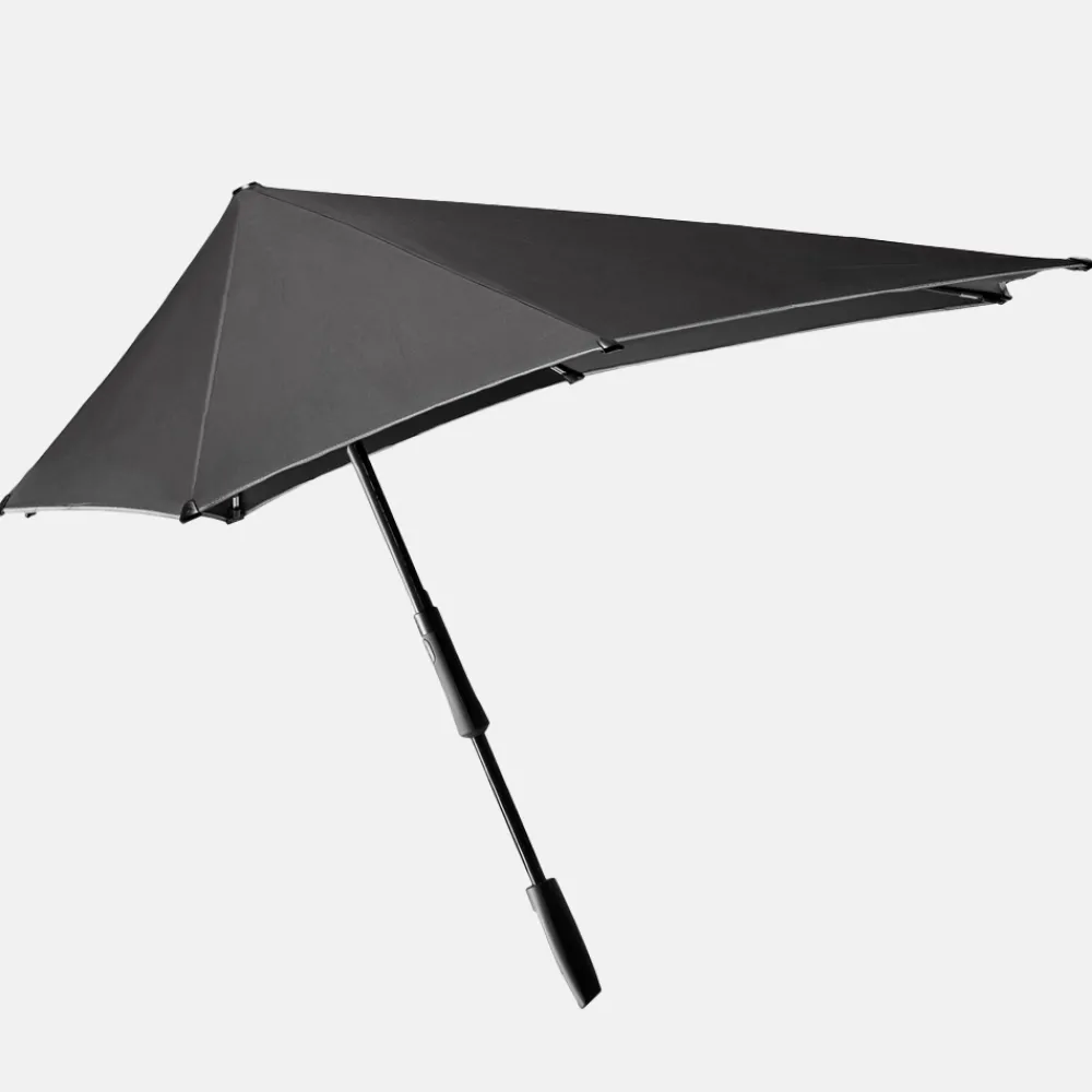 Paraplu'S^Senz Large stokparaplu pure black reflective