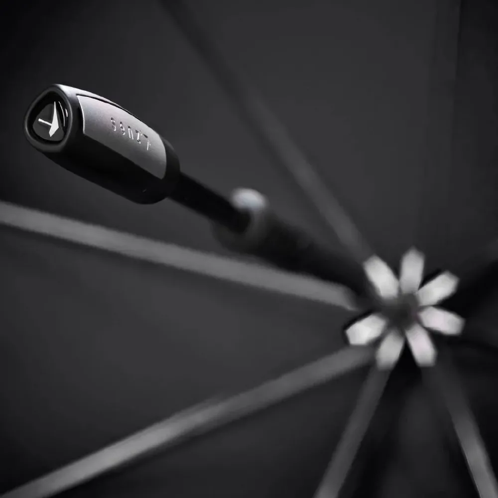 Paraplu'S^Senz Large stokparaplu pure black reflective