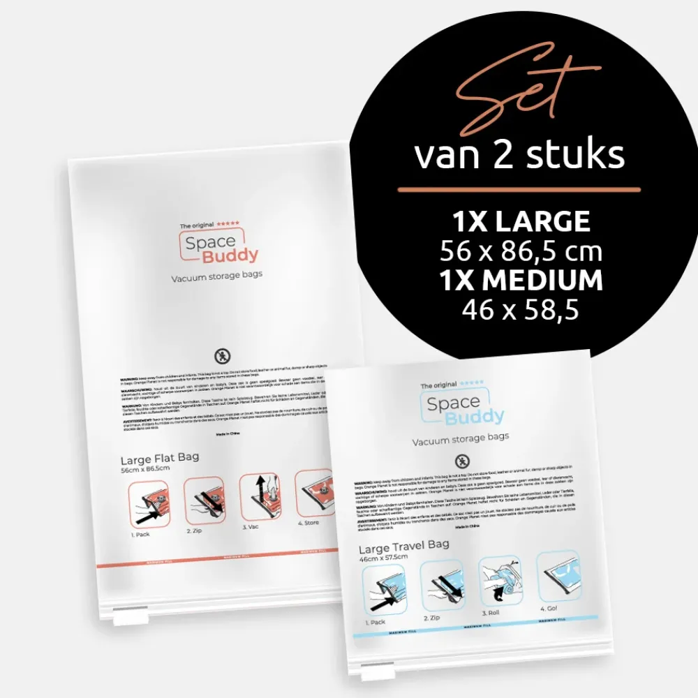Inpakaccessoires^Spacebuddy 2-delig set M & L inpakaccessoire