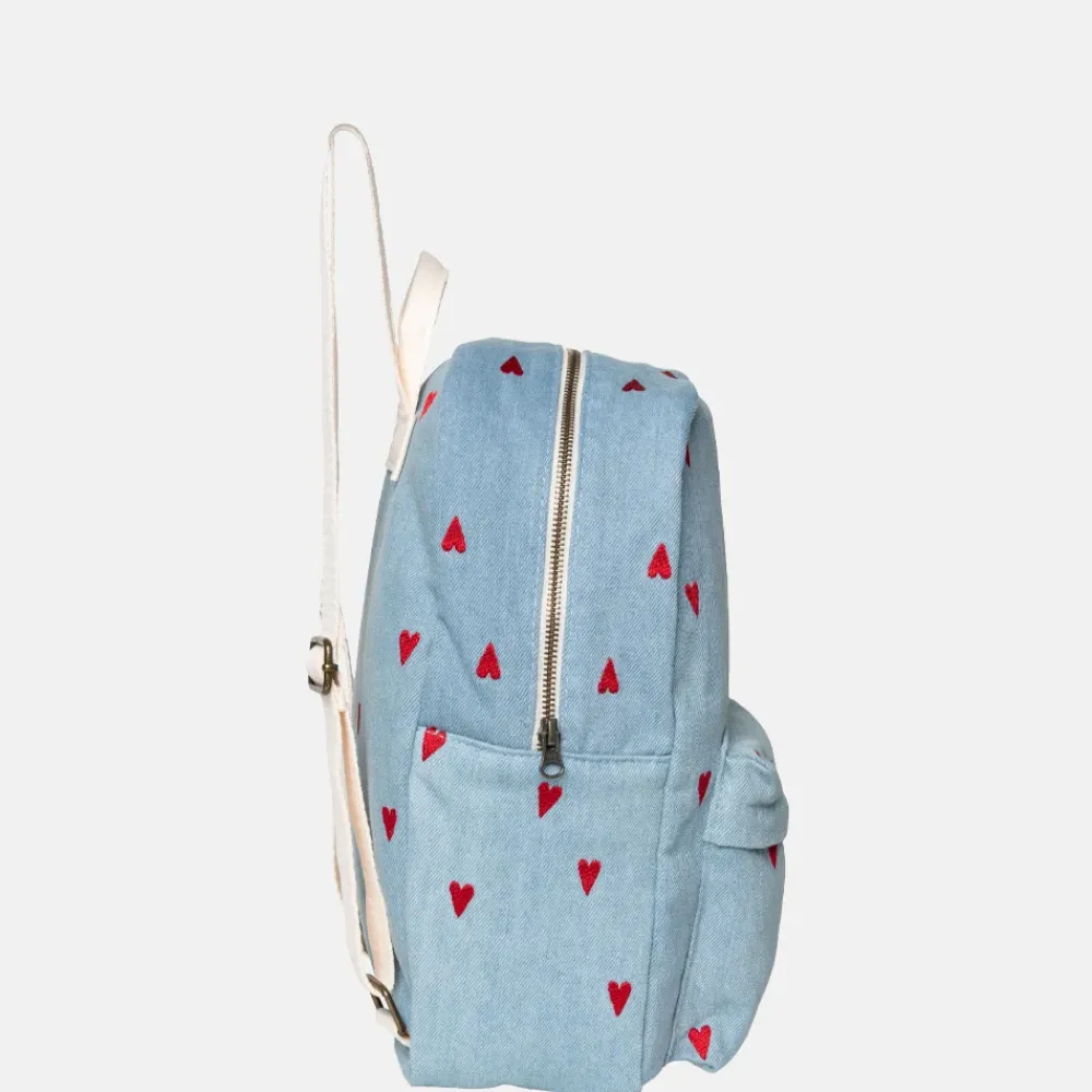 Kinderrugzakken | Kinderschooltassen^Studio Noos Denim Hearts kinderrugzak denim