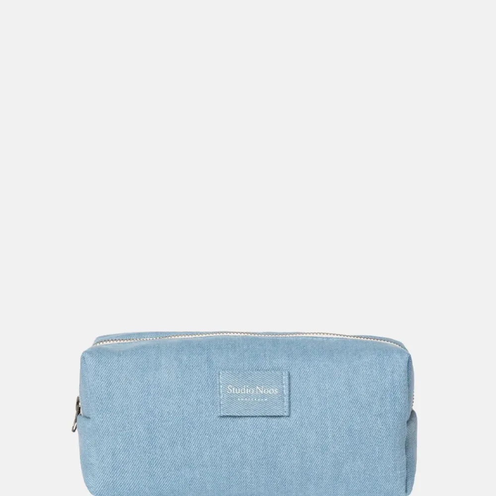 Toilettassen^Studio Noos Denim solid toilettas S denim