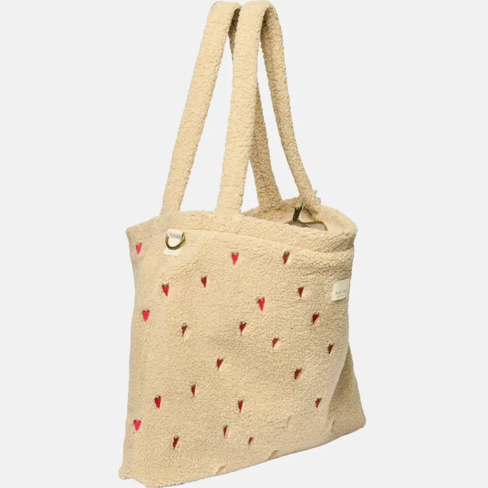 Luiertassen^Studio Noos teddy mom bag luiertas ecru hearts