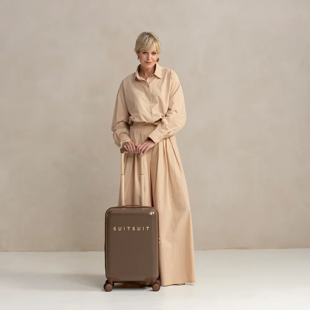 Handbagage Koffers^Suitsuit Fab Seventies koffer 55 cm koffer cocoa brown