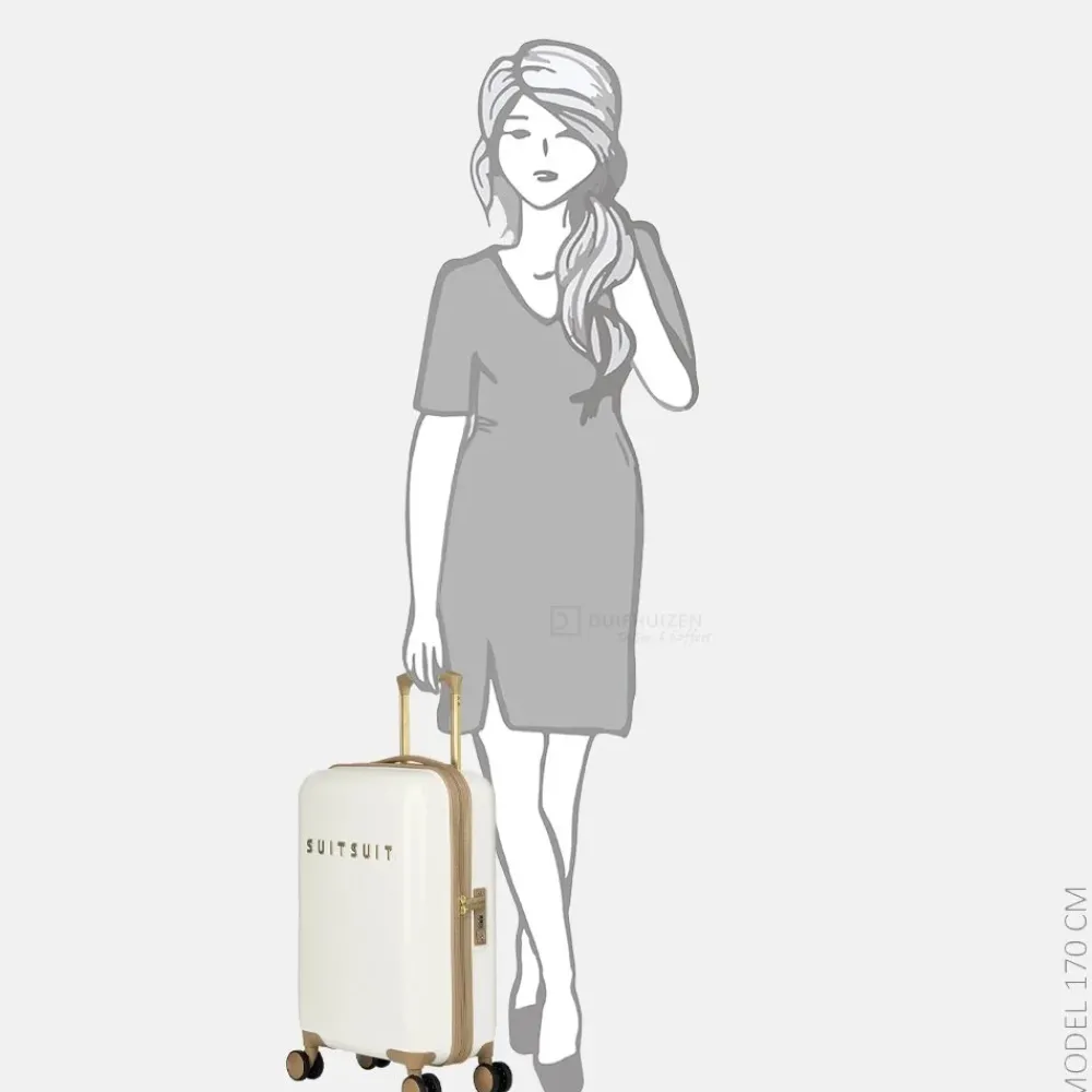 Handbagage Koffers^Suitsuit Fusion koffer 55 cm white swan
