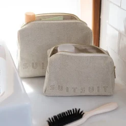 Toilettassen^Suitsuit Fusion toilettas raw cotton