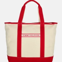 Shoppers^Tommy Hilfiger canvas tote shopper red