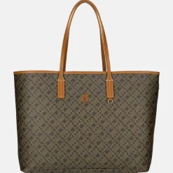Shoppers^Tommy Hilfiger Monoplay leather handle tote black/tan mix