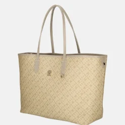 Shoppers^Tommy Hilfiger Monoplay leather handle tote shopper beige