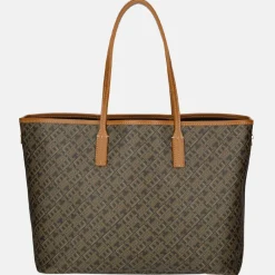 Shoppers^Tommy Hilfiger Monoplay leather handle tote black/tan mix