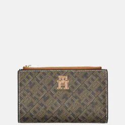 Dames Portemonnees^Tommy Hilfiger Monoplay slim wallet portemonnee black/tan mix