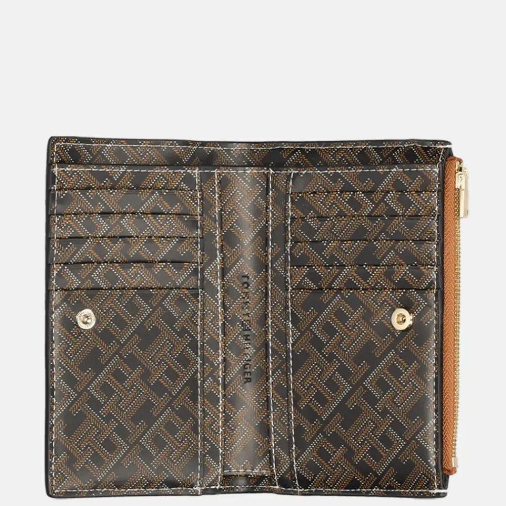 Dames Portemonnees^Tommy Hilfiger Monoplay slim wallet portemonnee black/tan mix