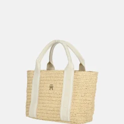 Handtassen^Tommy Hilfiger Riet Spring Logotape handtas mini beige