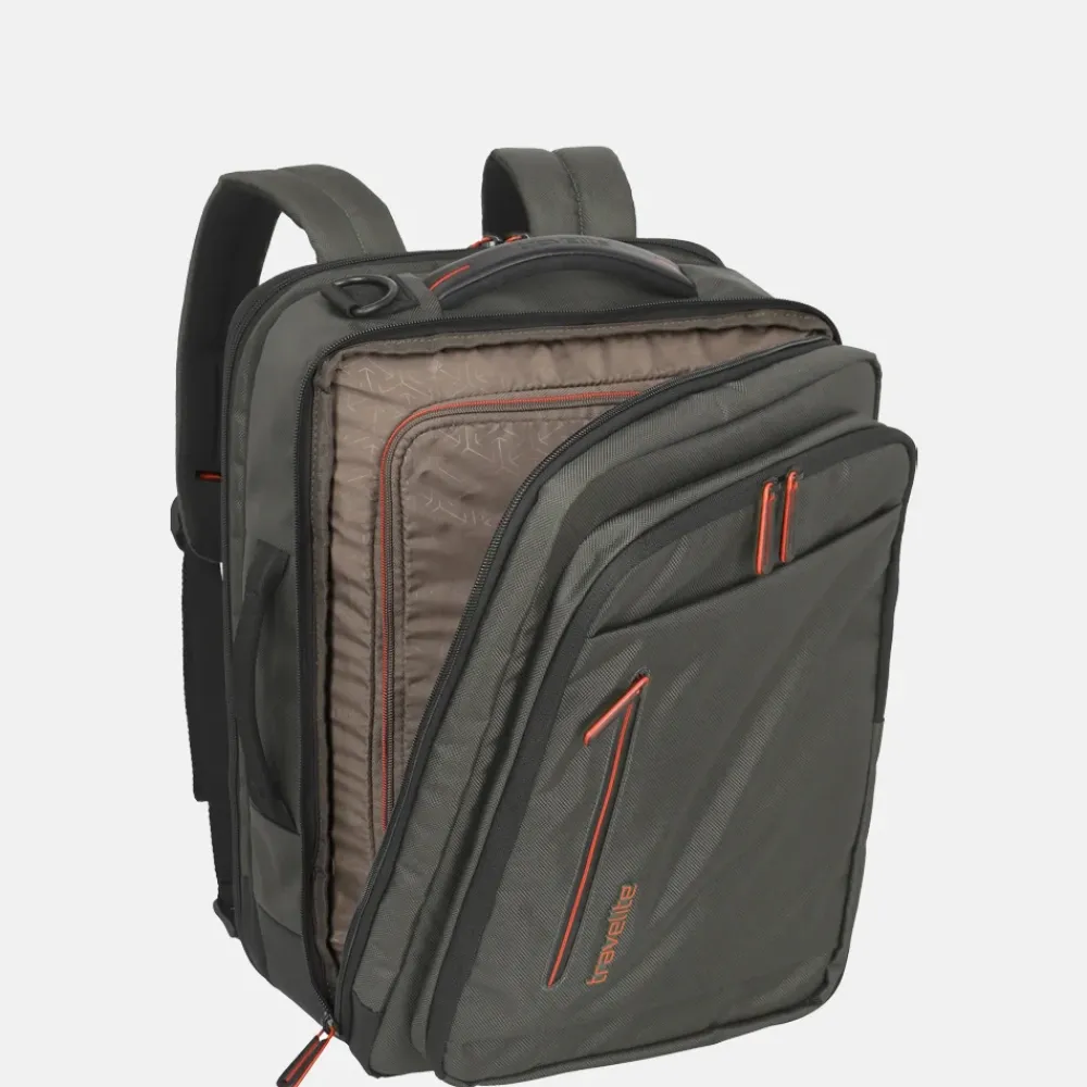 Handbagage Tassen | Underseaters^Travelite Crosslite 5.0 underseater rugzak 15 inch dark olive