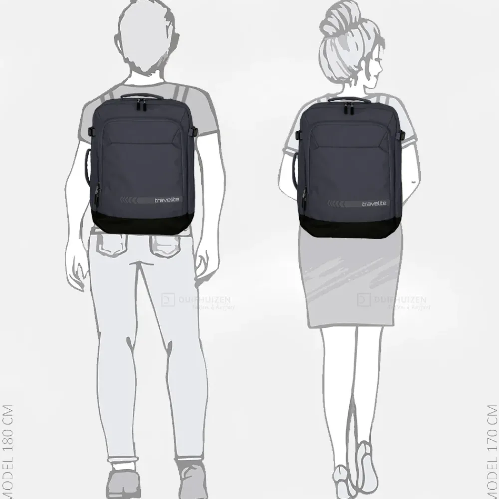 Vrijetijd Rugzakken^Travelite Kick Off Cabin Size backpack/weekender rugzak dark anthracite