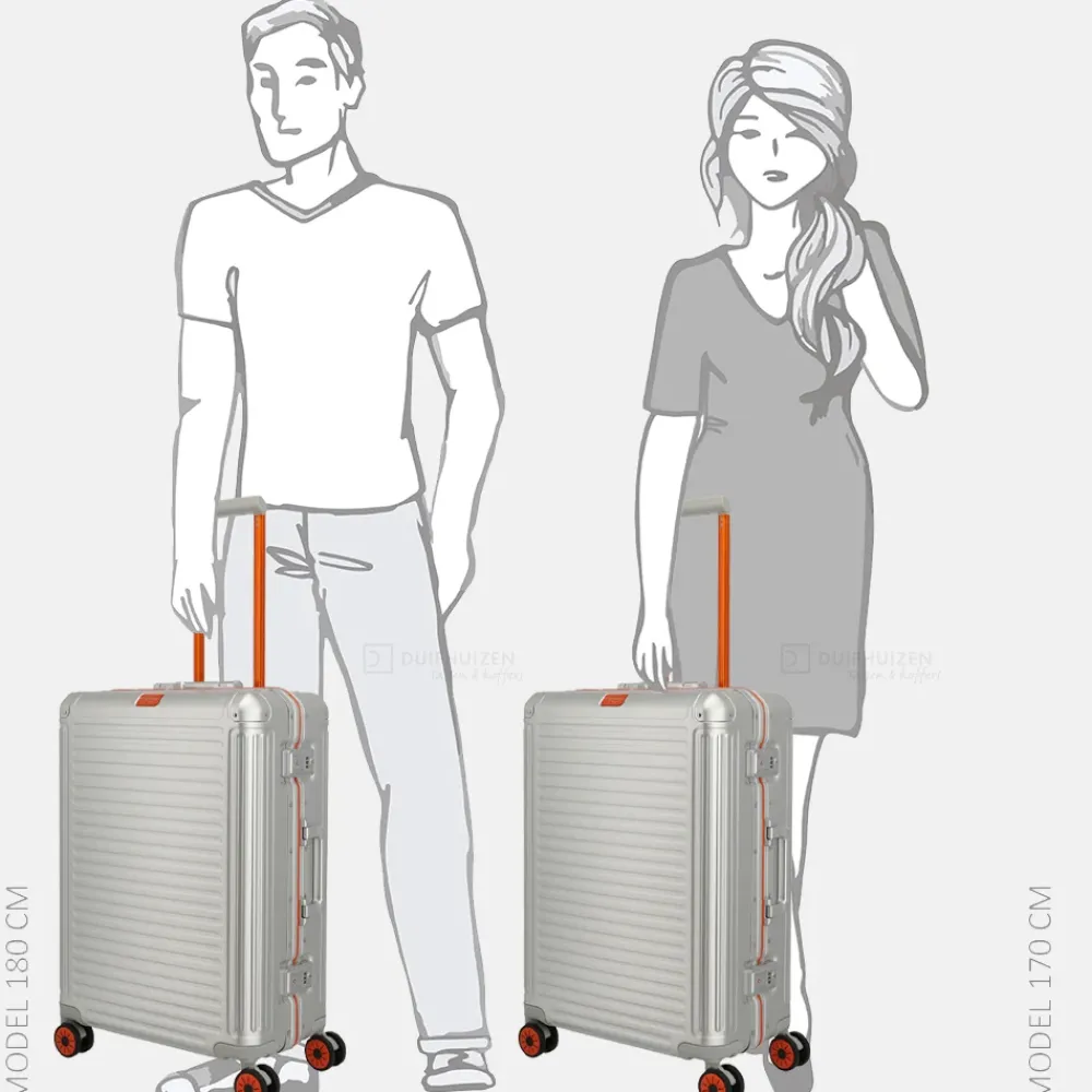 Reiskoffers^Travelite Next 2.0 reiskoffer 67 cm Limited Edition silver-orange