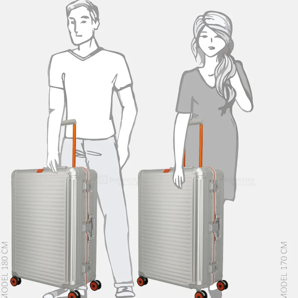 Reiskoffers^Travelite Next 2.0 reiskoffer 75 cm Limited Edition silver-orange