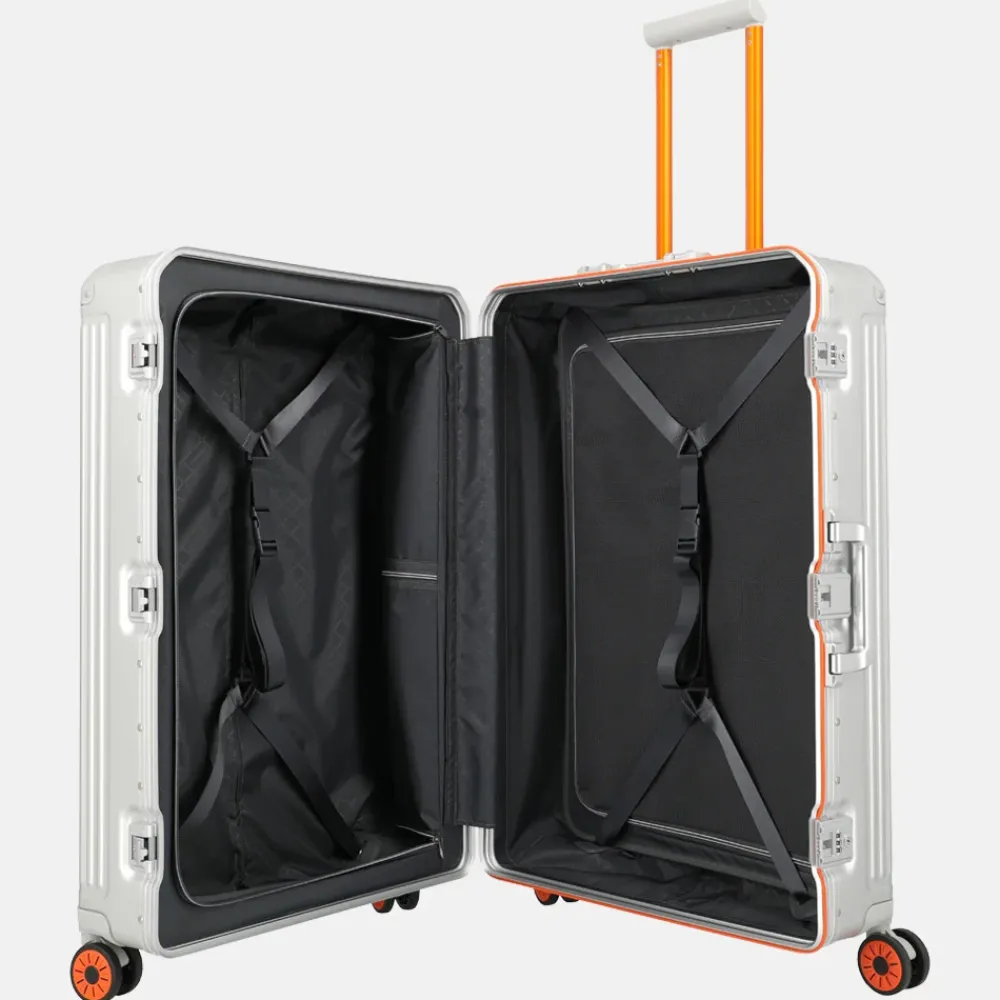 Reiskoffers^Travelite Next 2.0 reiskoffer 75 cm Limited Edition silver-orange